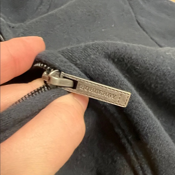 Burberry Navy Zip-Up Hooded Sweatshirt - Picture 6 of 9